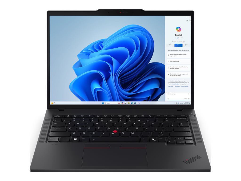 Lenovo ThinkPad T14 Gen 5 21MC - 180°-Scharnierdesign - AMD Ryzen 7 8840U / 3.3 GHz - Win 11 Pro - Radeon 780M - 32 GB RAM - 1 TB SSD TCG Opal Encryption 2, NVMe, Performance - 35.6 cm (14")