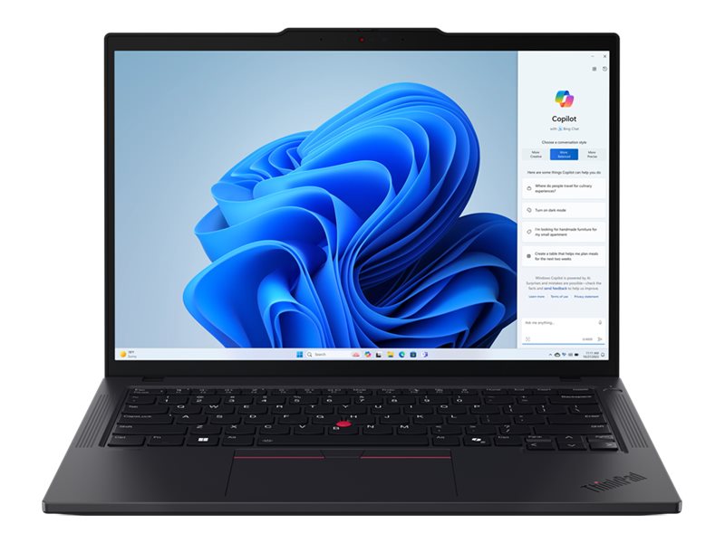 Lenovo ThinkPad T14 Gen 5 21ML - 180°-Scharnierdesign - Intel Core Ultra 7 155U / 1.7 GHz - Win 11 Pro - Intel Graphics - 32 GB RAM - 1 TB SSD TCG Opal Encryption 2, NVMe, Performance - 35.6 cm (14")