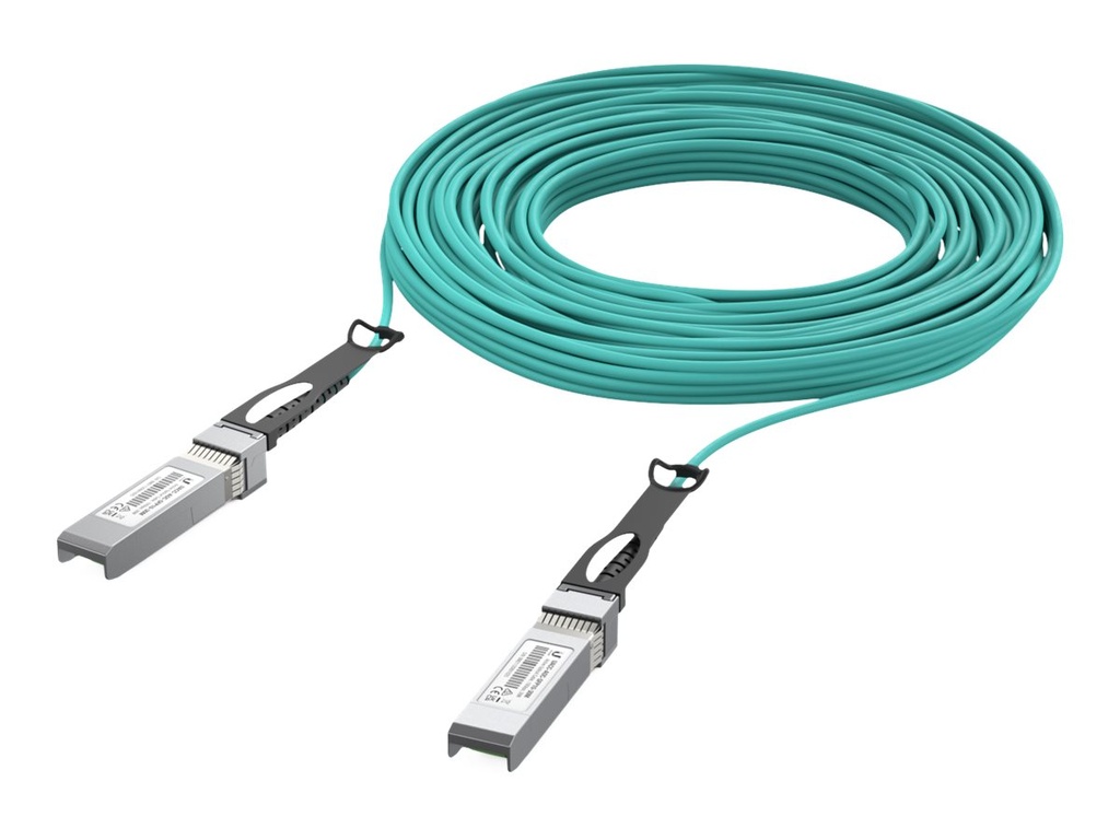 Ubiquiti 10GBase-AOC direct attach cable - SFP+ zu SFP+ - 30 m - 3 mm - Glasfaser - Active Optical Cable (AOC)
