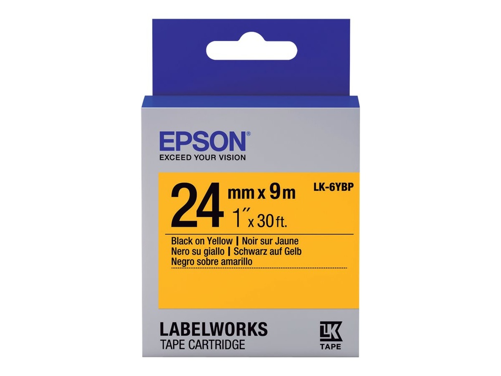[C53S656005] Epson LabelWorks LK-6YBP - Schwarz auf Gelb - Rolle (2,4 cm x 9 m)