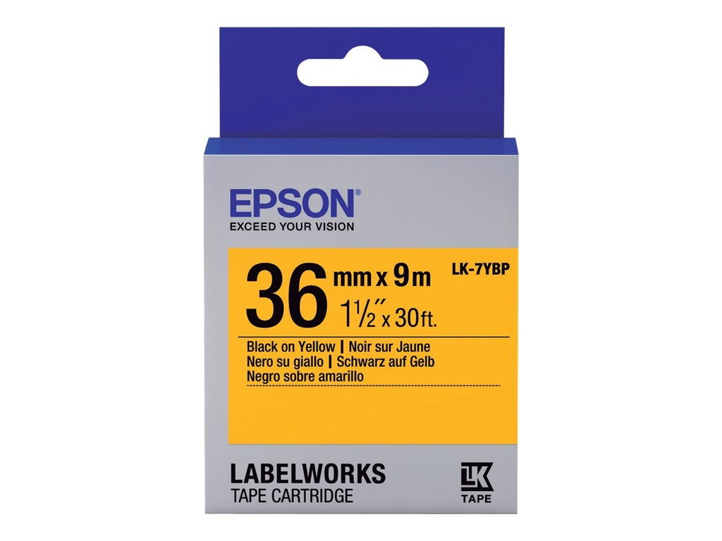 [C53S657005] Epson LabelWorks LK-7YBP - Schwarz auf Gelb - Rolle (3,6 cm x 9 m)
