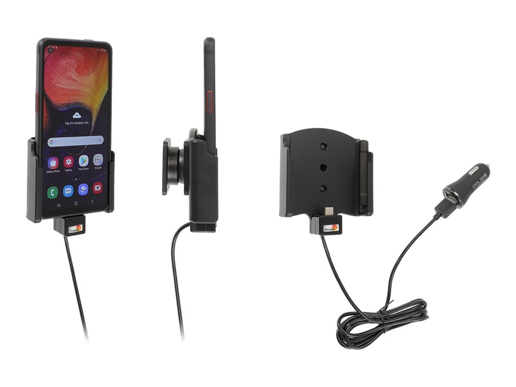 Brodit Kfz-Ladeschale - active, with USB-cable and cig-plug adapter + Kfz-Netzteil - 18 Watt - 3 A - QC 3.0 - 2 Ausgabeanschlussstellen (USB, USB Typ A)