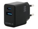 Mobilis Netzteil - schnell, gan - 30 Watt - QC, PD/PPS - 2 Ausgabeanschlussstellen (USB-C, USB)