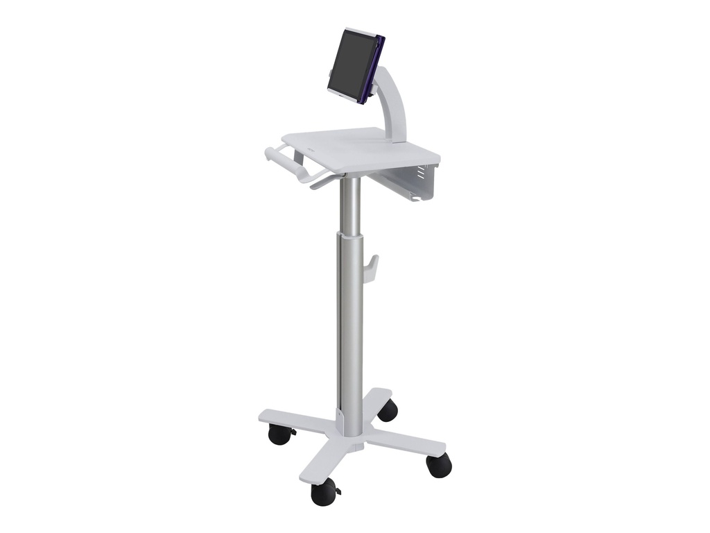 Ergotron Tablet Cart, SV10 - Wagen - für Tablet / Tastatur - medizinisch - Metall - weiß, Aluminium - Bildschirmgröße: bis zu 30,5 cm (bis zu 12 Zoll)