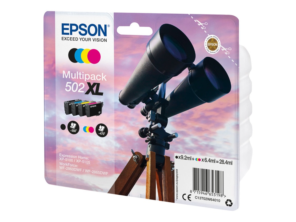 Epson 502XL Multipack - 4er-Pack - XL - Schwarz