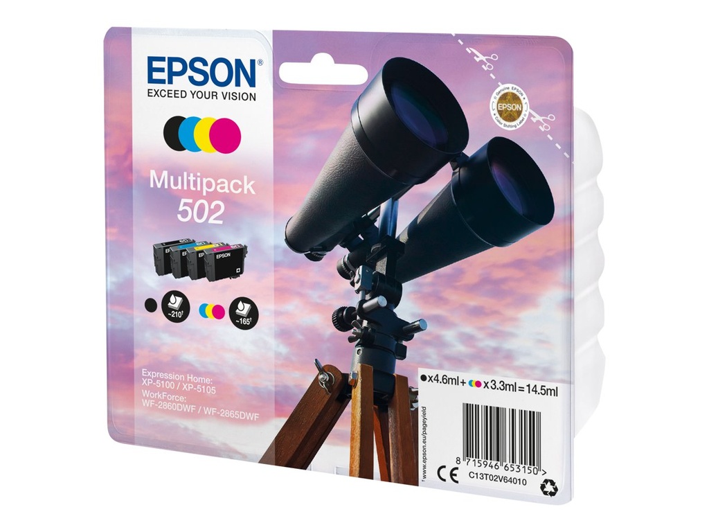 Epson 502 Multipack - 4er-Pack - Schwarz, Gelb