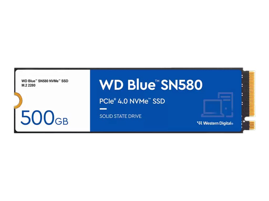 WD Blue SN580 WDS500G3B0E - SSD - 500 GB - intern - M.2 2280 - PCIe 4.0 x4 (NVMe)