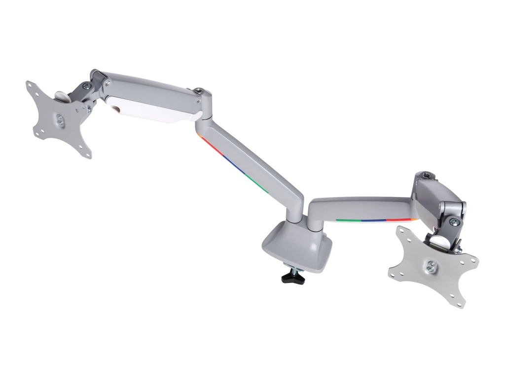 Kensington SmartFit One-Touch Dual Monitor Arm - Befestigungskit - einstellbarer Arm - für 2 Monitore - Metall - silbergrau - Bildschirmgröße: 33-81.3 cm (13"-32")