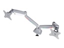Kensington SmartFit One-Touch Dual Monitor Arm - Befestigungskit - einstellbarer Arm - für 2 Monitore - Metall - silbergrau - Bildschirmgröße: 33-81.3 cm (13"-32")