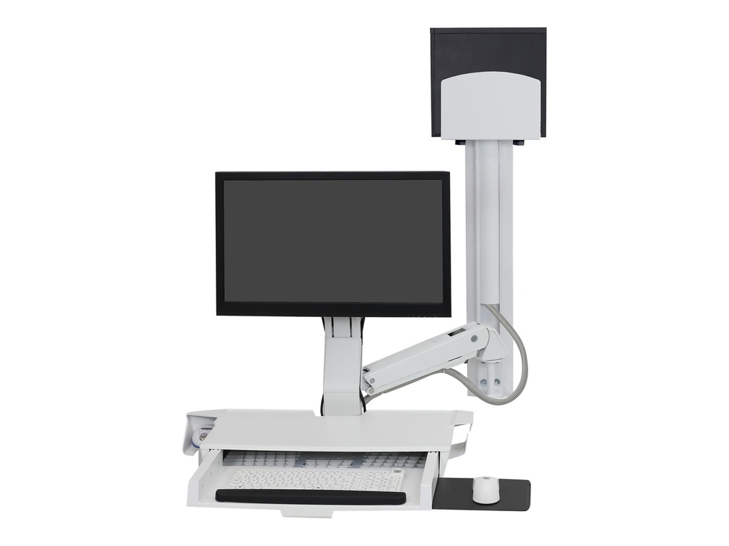 Ergotron Befestigungskit (CPU-Halter, Tastatur-Tablett, Monitorhalterung) - für LCD-Display / PC-Ausrüstung - mittlerer CPU-Halter - Aluminium, hochwertiger Kunststoff - weiß - Bildschirmgröße: bis zu 61 cm (bis zu 24 Zoll)