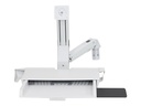 Ergotron Befestigungskit (Maushalterung, Handgelenkkissen, Barcode-Scanner-Halter, VESA-Adapter, Wandmontagehalterung, Tastatur-Tablett, flache horizontale Basisoberfläche, einstellbarer Monitorarm, Schienenmontage Halterungsset, Mausablage zum Herausziehen) - für LCD-Display / PC-Ausrüstung - Sitz-Steh-Kombiarm mit Arbeitsfläche - Aluminium, hochwertiger Kunststoff - weiß - Bildschirmgröße: bis zu 61 cm (bis zu 24 Zoll)