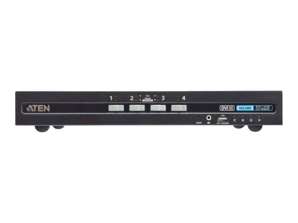 ATEN CS1184D4C - KVM-/Audio-Switch - USB, DVI, Secure, mit CAC (konform mit PSD PP v4.0)
