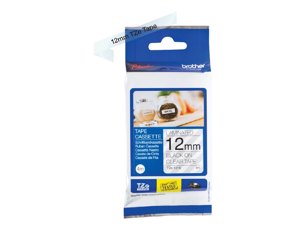 Brother TZe-131S - Schwarz auf Transparent - Rolle (1,2 cm x 4 m)