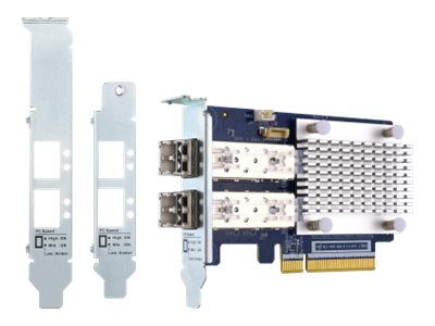 QNAP QXP-16G2FC - Hostbus-Adapter - PCIe 3.0 x8 Low-Profile - 16Gb Fibre Channel Gen 5 x 2 - mit 2 x SFP+ Transceiver (TRX-16GFCSFP-SR)