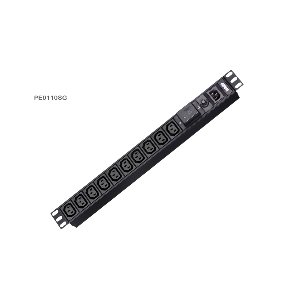 ATEN PE0110SG - Standard - 1U - Schwarz - 10 AC-Ausgänge - C13-Koppler - IEC 320