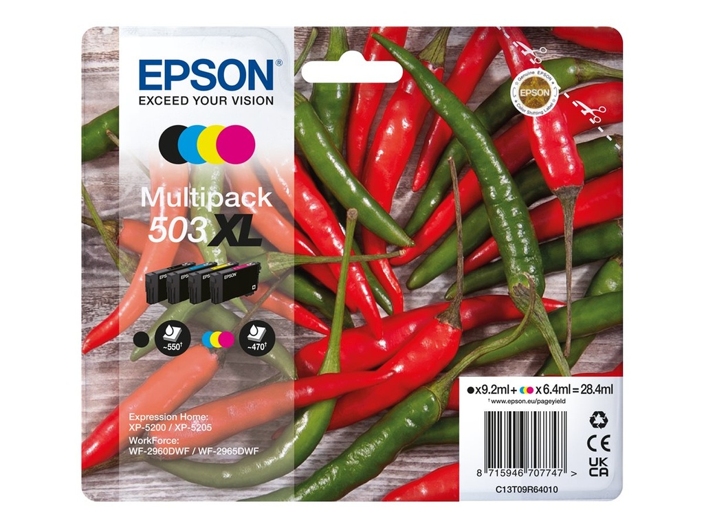 Epson 503XL Multipack - 4er-Pack - XL - Schwarz