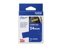 Brother TZe-PR955 - Weißer Druck auf Premium Glitter Silver - Rolle (2,4 cm x 8 m)