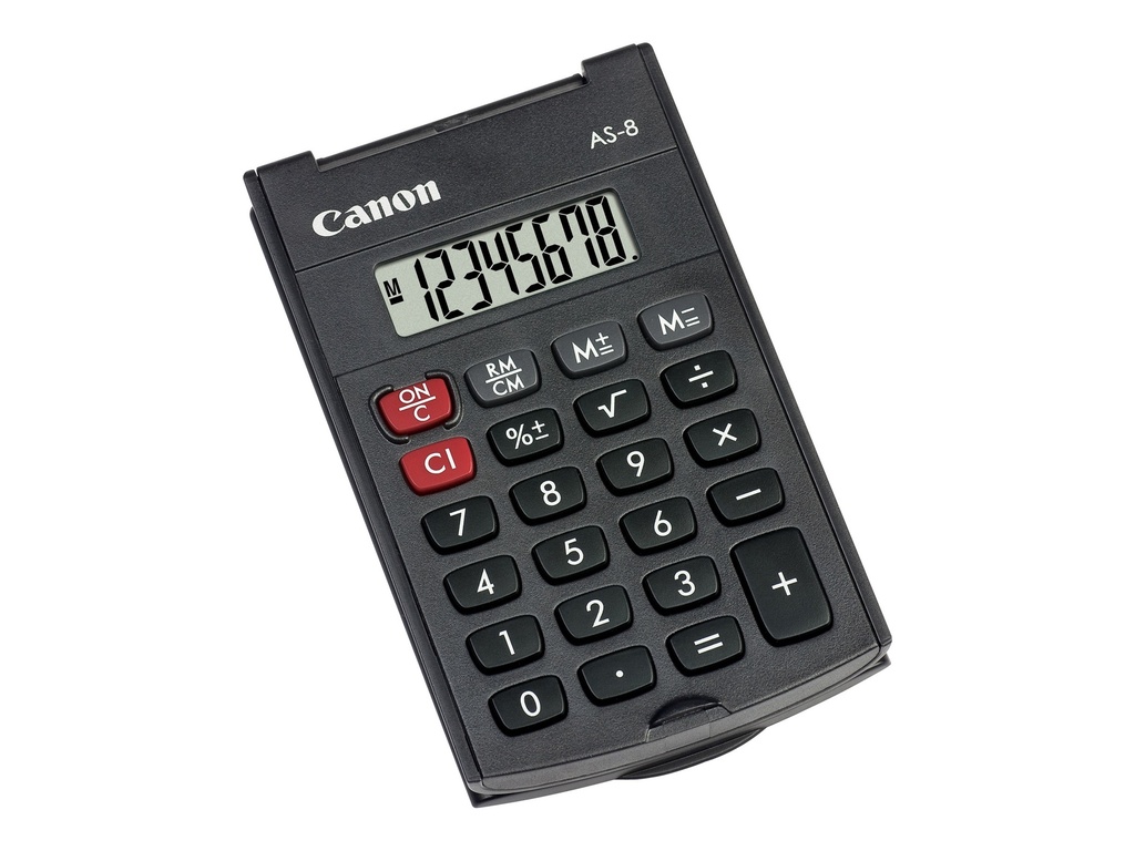 Canon AS-8 - Tasche - Display-Rechner - 8 Ziffern - Display klappbar - Akku - Grau