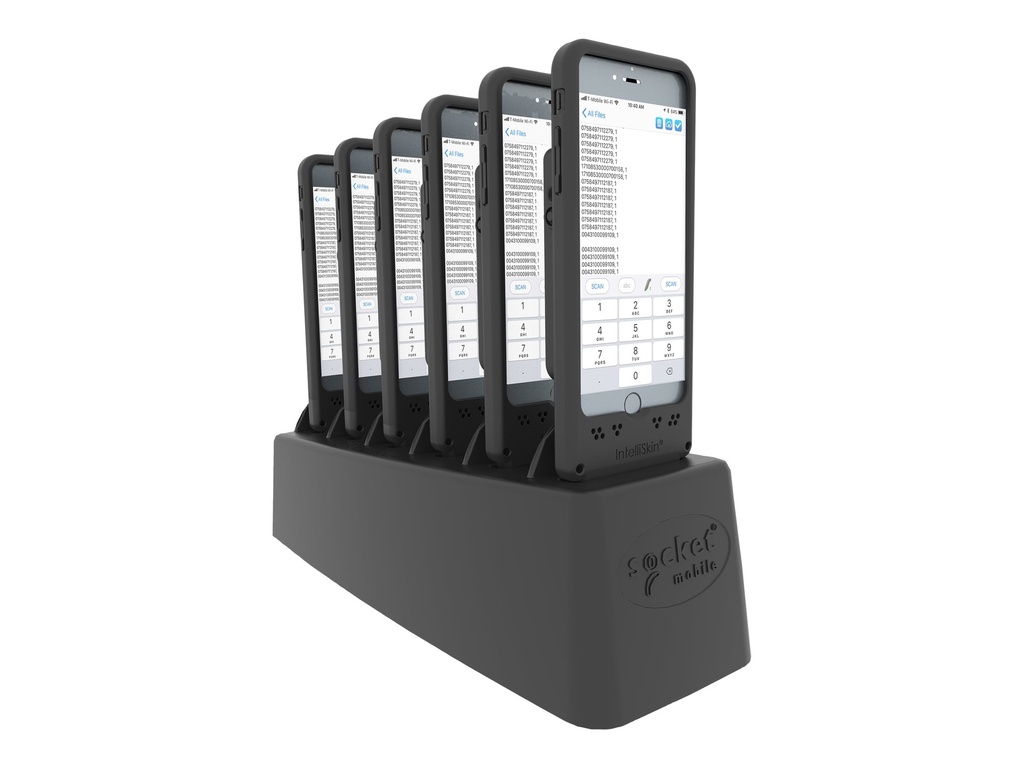 Socket Mobile DuraSled DS800 - Mit 6 Bay-Ladegerät - Barcode-Scanner - Begleiter - Linear-Imager - decodiert - Bluetooth 2.1 EDR (Packung mit 6)