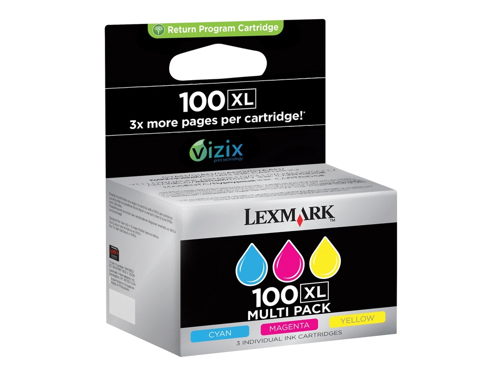 Lexmark Cartridge No. 100XL - 3er-Pack - Hohe
