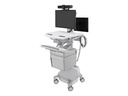 Ergotron Wagen (nur Laden) - offene Architektur - für 2 LCD-Displays / PC-Ausrüstung - medizinisch - Kunststoff, Aluminium, verzinker Stahl - Grau, weiß, Polished Aluminum - Bildschirmgröße: bis zu 61 cm (bis zu 24 Zoll)