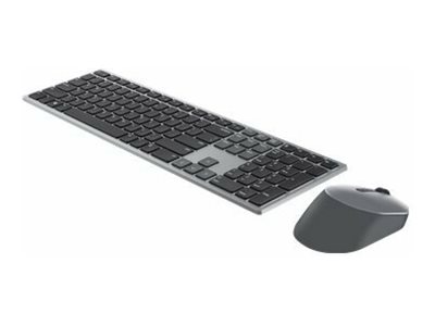 Dell Pro Plus-Tastatur und -Maus – KM7321W - deutsch (QWERTZ) - Volle Größe (100%) - Kabellos - RF Wireless + Bluetooth - QWERTZ - Grau - Titan - Maus enthalten