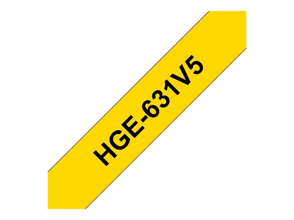Brother HGE-631V5 - Schwarz auf Gelb - Rolle (1,2 cm x 8 m)