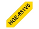 Brother HGE-651V5 - Schwarz auf Gelb - Rolle (2,4 cm x 8 m)