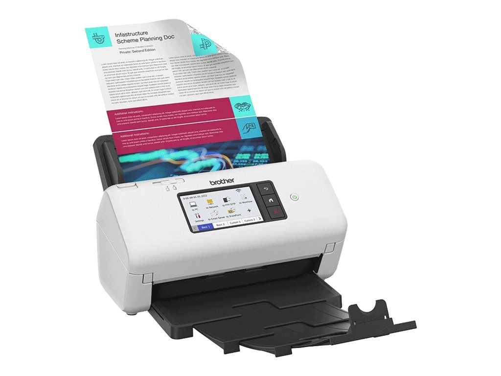 Brother ADS-4700W - Dokumentenscanner - Dual-CIS - Duplex - A4 - 600 dpi x 600 dpi - bis zu 40 Seiten/Min. (einfarbig)