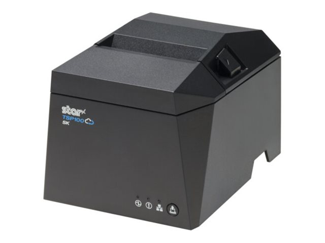 Star Micronics Star TSP100 Series TSP143IV-UE SK GY E+U - Etiketten-/Quittungsdrucker - s/w - Thermodirekt - 8 cm Rolle - 203 dpi - bis zu 180 mm/Sek. - USB-C, USB, LAN - Cutter - ohne Abziehfolie, Label Taken Sensor (LTS)