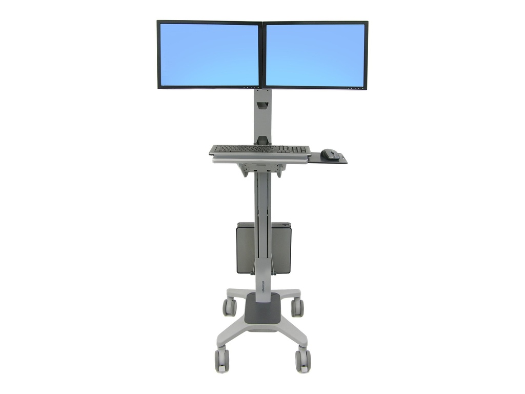 Ergotron Neo-Flex WideView WorkSpace - Wagen - Konstante Krafttechnologie - für 2 LCD-Displays / PC-Ausrüstung - dual - Aluminium, pulverbeschichteter Stahl, hochwertiger Kunststoff - Zweistufiges Grau - Bildschirmgröße: bis zu 55,9 cm (bis zu 22 Zoll)