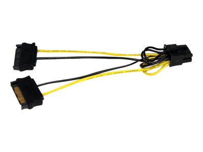 StarTech.com 15cm SATA Strom auf 8 pin PCI Express Grafikkarten Stromkabel - PCIe Y-Kabel Adapter - Stromkabel - SATA-Stromstecker (M)