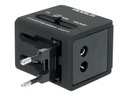 Mobilis Worldwide Travel Adapter - Netzteil - 500 mA - 2 Ausgabeanschlussstellen (USB)