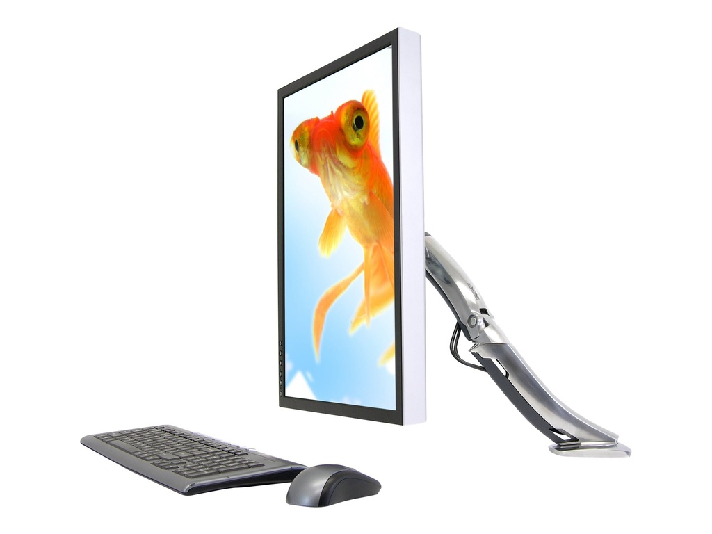 Ergotron MX - Befestigungskit (Gelenkarm, Spannbefestigung für Tisch, Tischplattenbohrung, Basis, Verlängerung) - Konstante Krafttechnologie - für LCD-Display - Polished Aluminum - Bildschirmgröße: bis zu 76,2 cm (bis zu 30 Zoll)