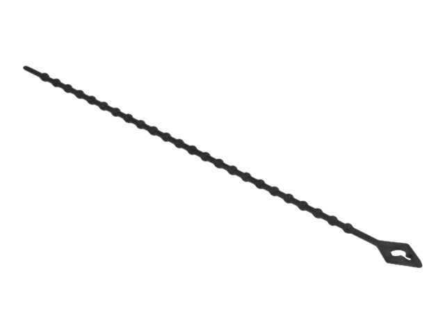 Delock Kabelbinder - mit Perlen, wiederverwendbar - 15 cm - Schwarz (Packung mit 100)
