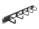 Delock Kabelführungsplatte für Schaltschrank - Schwarz - 1U - 48.3 cm (19")