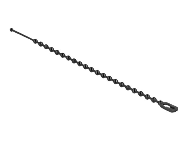 Delock Kabelbinder - mit Perlen, wiederverwendbar - 10 cm - Schwarz (Packung mit 100)