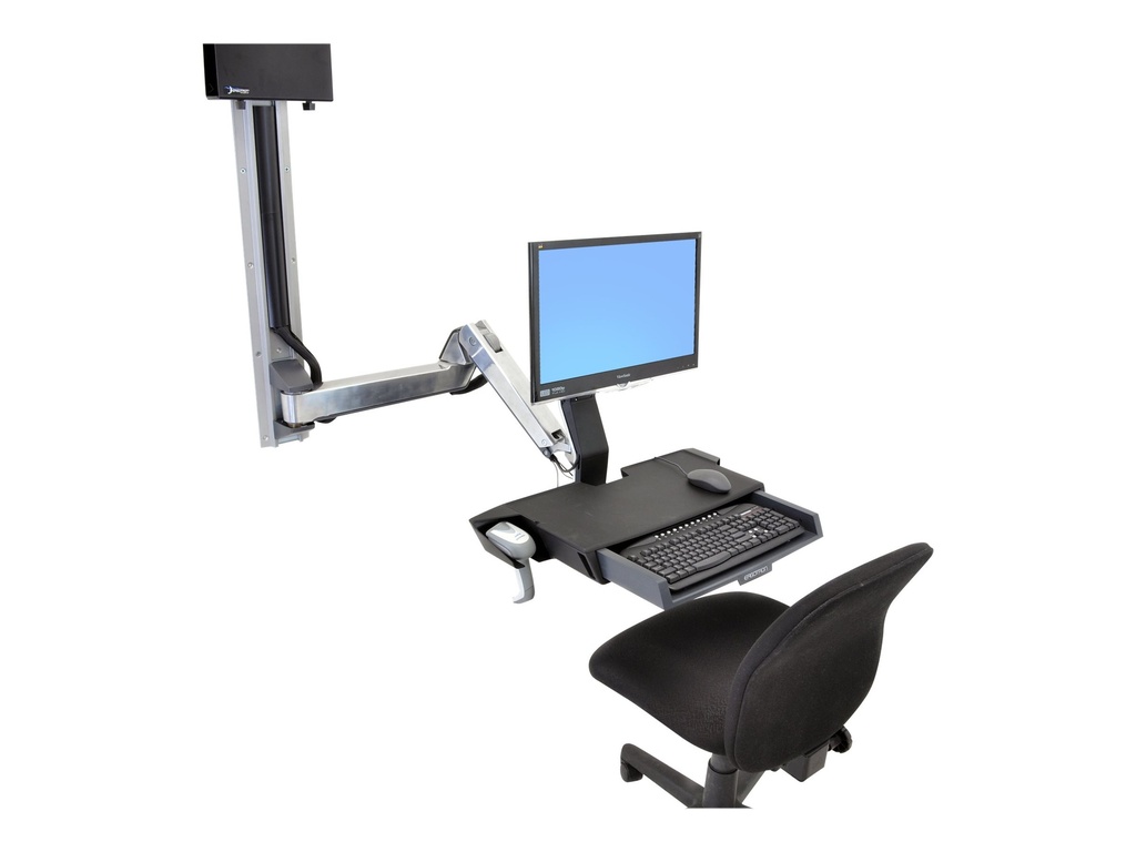 Ergotron Sit-Stand Combo Extender - Montagekomponente (Verlängerungsarm, Wandschienenhalterung, Armabdeckung, Befestigungsmaterialien)