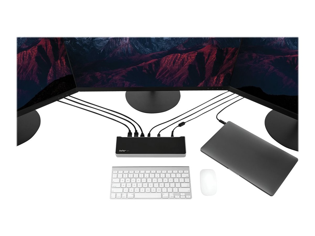 StarTech.com USB-C Dockingstation - Drei 4K Monitor Docking station mit zwei DisplayPort & HDMI - 100W Power Delivery - USB-C, 4x USB-A Hub - USB 3.1 Gen 1 Typ-C Dock - Windows & Mac (DK30CH2DEPUE)