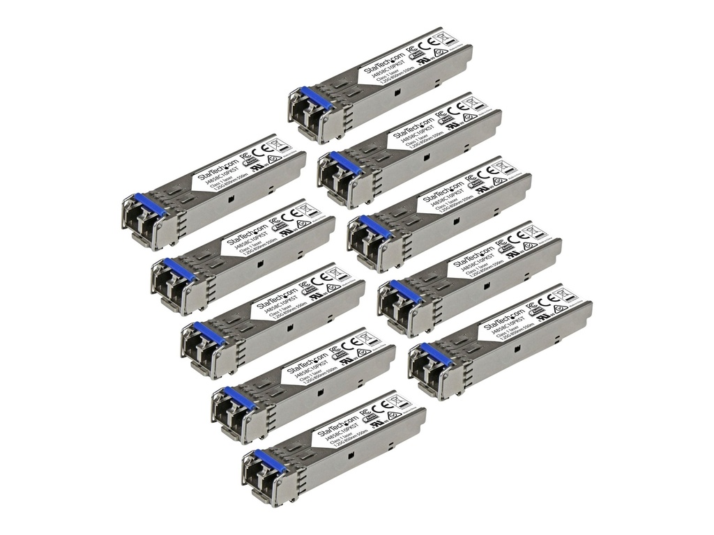 StarTech.com Startech Gigabit LWL SFP Transceiver Modul - HP J4859C kompatibel - SM/MM LC mit DDM - 10km / 550m - 1000Base-LX - 10er Pack - SFP (Mini-GBIC)-