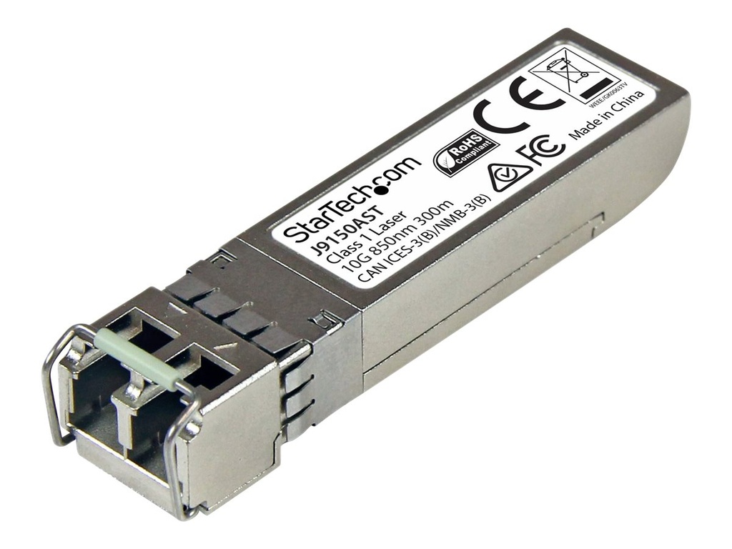 StarTech.com Startech 10 Gigabit LWL SFP+ Transceiver Modul - HP J9150A kompatibel - MM LC mit DDM - 300m - 10GBase-SR - SFP+-Transceiver-Modul (gleichwertig mit: HP J9150A)