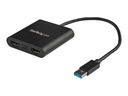 StarTech.com Startech USB 3.0 to Dual HDMI Adapter, 1x 4K 30Hz & 1x 1080p, External Video & Graphics Card, USB Type-A to HDMI Dual Monitor Display Adapter Dongle, Supports Windows Only, Black - USB to Dual HDMI Adapter (USB32HD2)