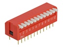 Delock DIP flip switch piano 12-digit 2.54 mm pitch THT vertical - DIP-Schalter - Rot (Packung mit 2)