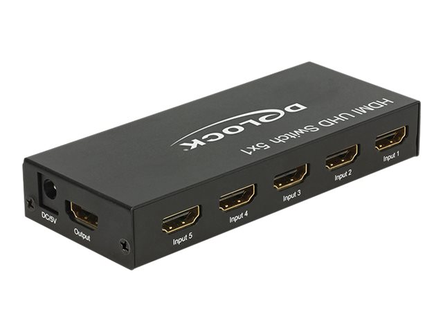 Delock HDMI UHD Switch 5 x HDMI in > 1 x HDMI out 4K