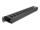 Delock Verlegetafel für Rack-Kabelmanagement - mit Bürste, 2 Öffnungen - Schwarz - 1U - 48.3 cm (19")