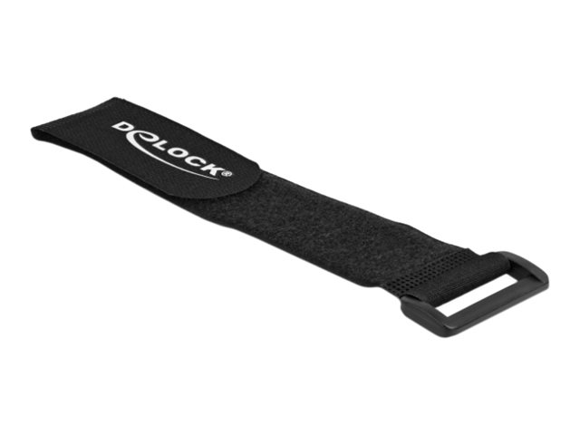 Delock Klettverschluss-Cinchkabelbinder - 28 cm - Schwarz (Packung mit 3)