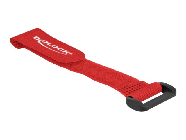 Delock Klettverschluss-Cinchkabelbinder - 15 cm - Rot (Packung mit 5)