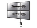 Neomounts FPMA-D550D4 - Befestigungskit (Tischplattenbohrung, Spannbefestigung für Tisch, Stange, 4 VESA-Adapter, 4 Arme)