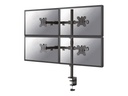Neomounts FPMA-D550D4 - Befestigungskit (Tischplattenbohrung, Spannbefestigung für Tisch, Stange, 4 VESA-Adapter, 4 Arme)