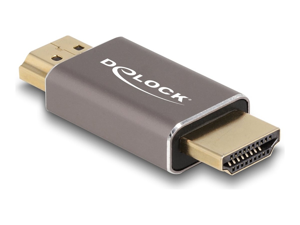 Delock Highspeed - HDMI-Adapter mit Ethernet - HDMI männlich zu HDMI männlich - Grau - unterstützt 8K 60 Hz (7680 x 4320)